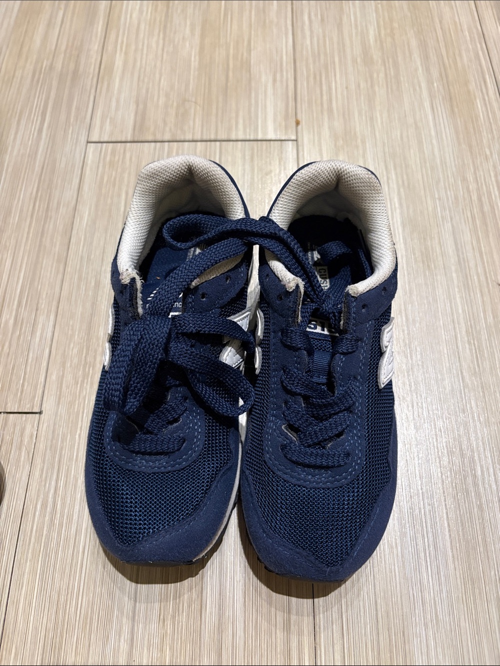 New Balance Kids Navy and White Mesh Sneakers